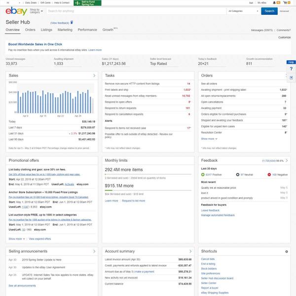 Seller Hub Seller Center