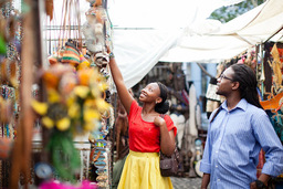 woman shopping in marketplace