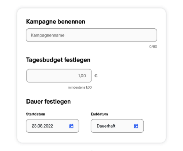 Screenshot: Erweitert-Kampagne erstellen