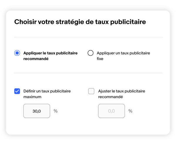 Choisir votre stratégie de taux publicitaire