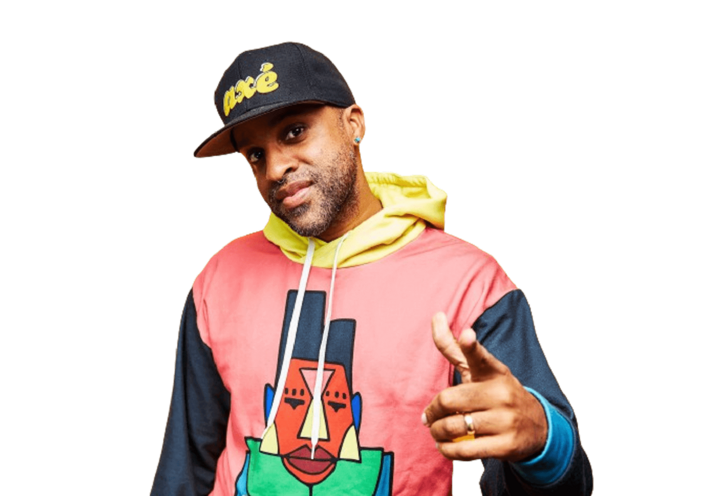 man wearing black hat with print saying axe and colorful hoodie