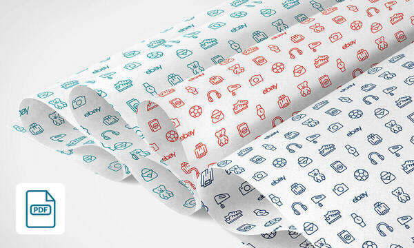 eBay wrapping paper and PDF icon