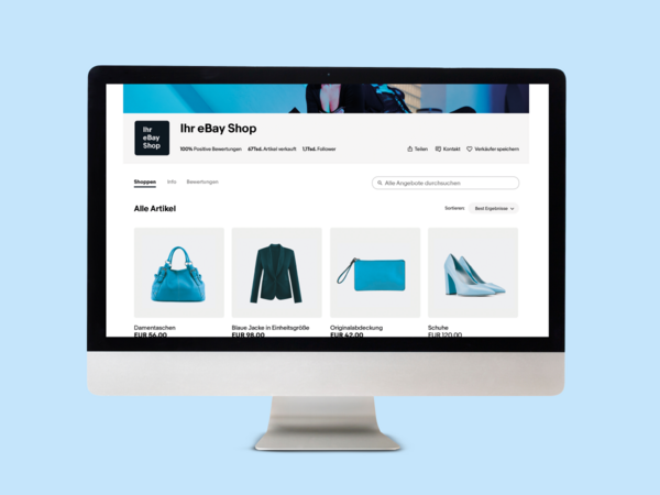 Bildschirm mit eBay Shop