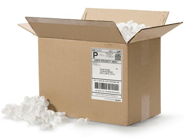 An open box with packaging materials around it
